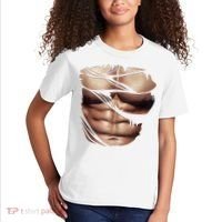Fake Muscles Six Pack Abs Ripped Chest Fake Bodybuilding Kids T-Shirt thumb 2