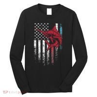 Fishing Marlin Swordfish Fish 4th of July American Flag USA Long Sleeve Shirt thumb 0