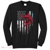 Fishing Marlin Swordfish Fish 4th of July American Flag USA Sweatshirt thumb 0