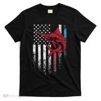 Fishing Marlin Swordfish Fish 4th of July American Flag USA T-Shirt thumb 0