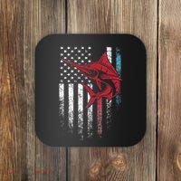 Fishing Marlin Swordfish Fish 4th of July American Flag USA Coaster thumb 0