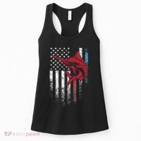 Fishing Marlin Swordfish Fish 4th of July American Flag USA Women's Tank Top thumb 0