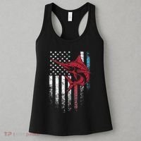 Fishing Marlin Swordfish Fish 4th of July American Flag USA Women's Tank Top thumb 3