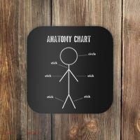 Funny Medical Student Gift Sarcastic Anatomy Of Stickman Coaster thumb 0