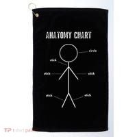 Funny Medical Student Gift Sarcastic Anatomy Of Stickman Golf Towel thumb 0