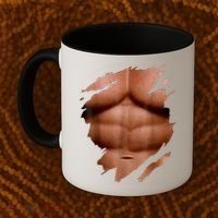 Fake Muscles Six Pack Abs Ripped Chest Fake Bodybuilding Coffee Mug thumb 2