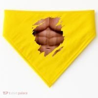Fake Muscles Six Pack Abs Ripped Chest Fake Bodybuilding USA-Made Doggie Bandana thumb 0