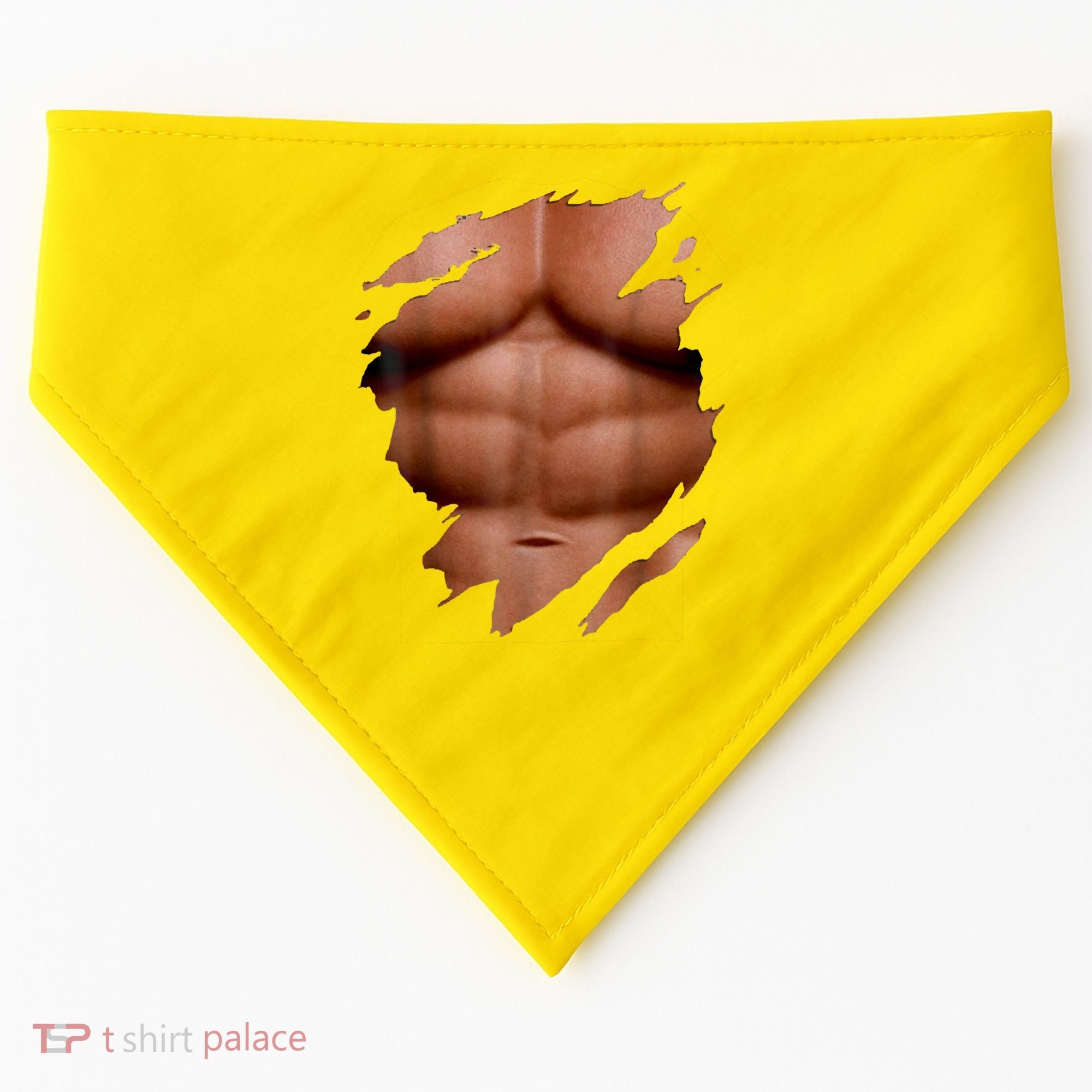 Fake Muscles Six Pack Abs Ripped Chest Fake Bodybuilding USA-Made Doggie Bandana