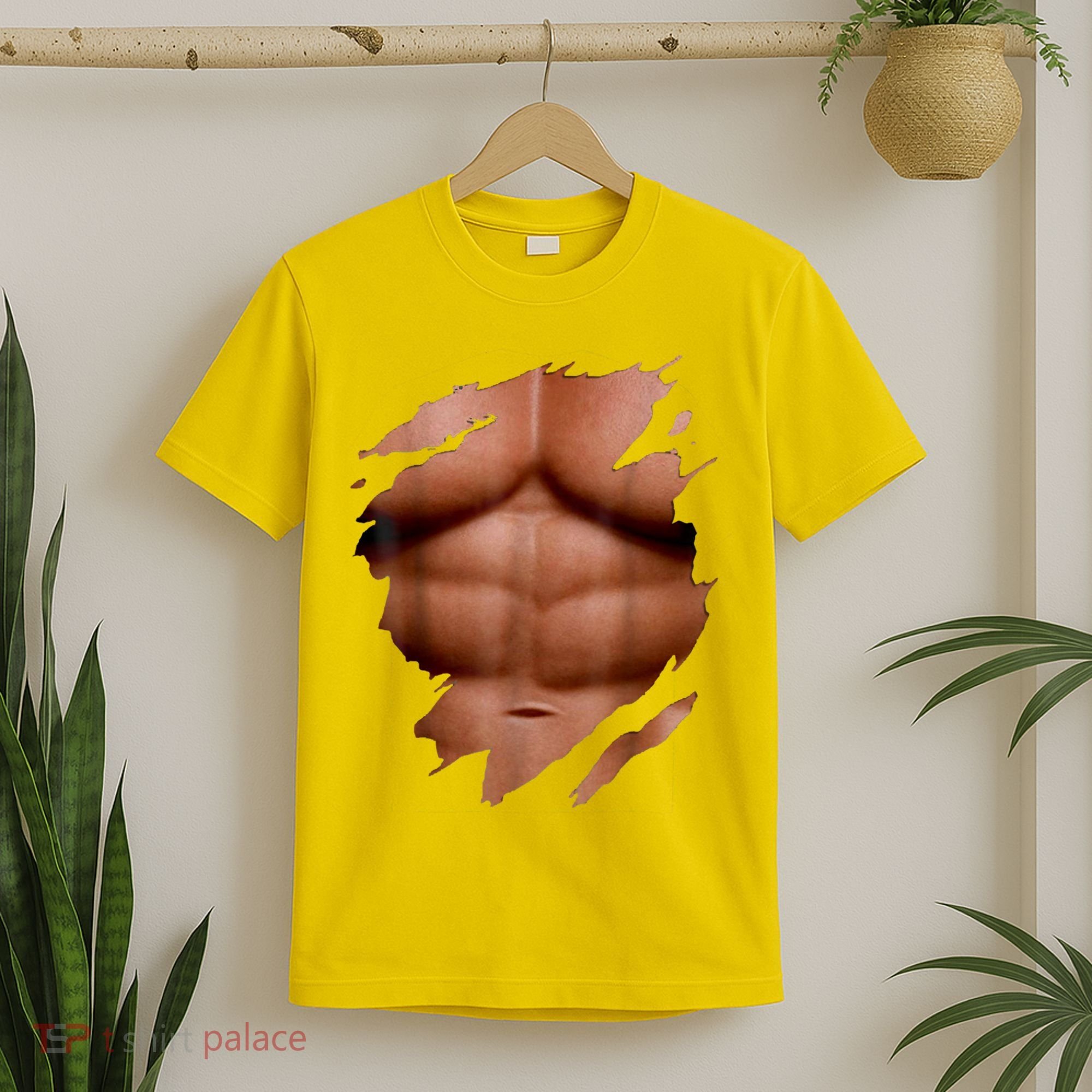 Fake Muscles Six Pack Abs Ripped Chest Fake Bodybuilding T-Shirt