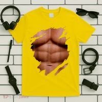 Fake Muscles Six Pack Abs Ripped Chest Fake Bodybuilding T-Shirt thumb 5