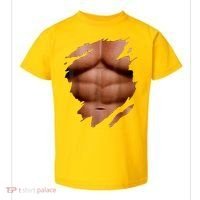 Fake Muscles Six Pack Abs Ripped Chest Fake Bodybuilding Toddler T-Shirt thumb 0