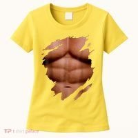 Fake Muscles Six Pack Abs Ripped Chest Fake Bodybuilding Women's T-Shirt thumb 0