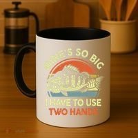 Funny MineS So Big I Have To Use Two Hands Bass Dad Fishing Coffee Mug thumb 4