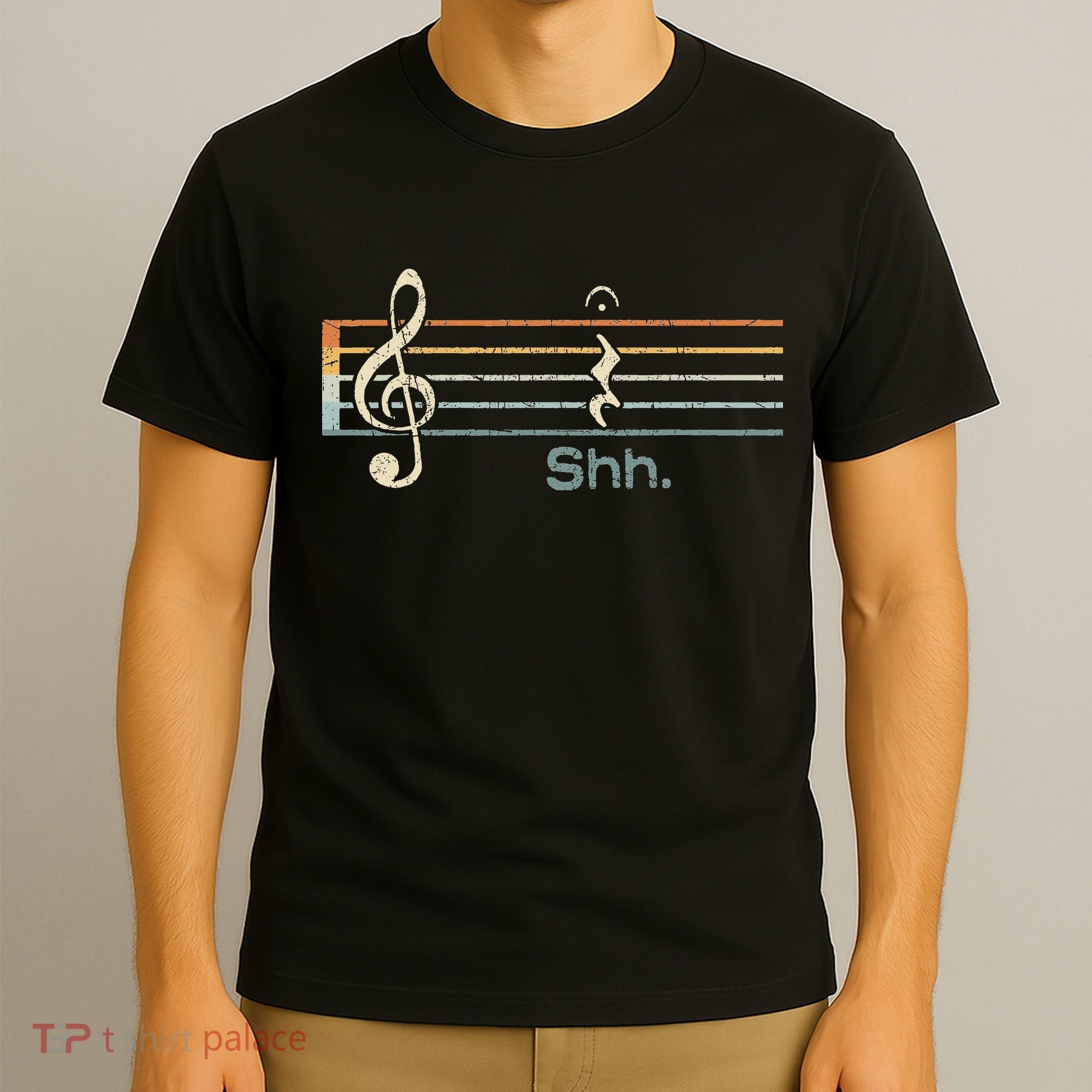 Funny Music Shh Quarter Rest And Fermata Notation Musician T-Shirt