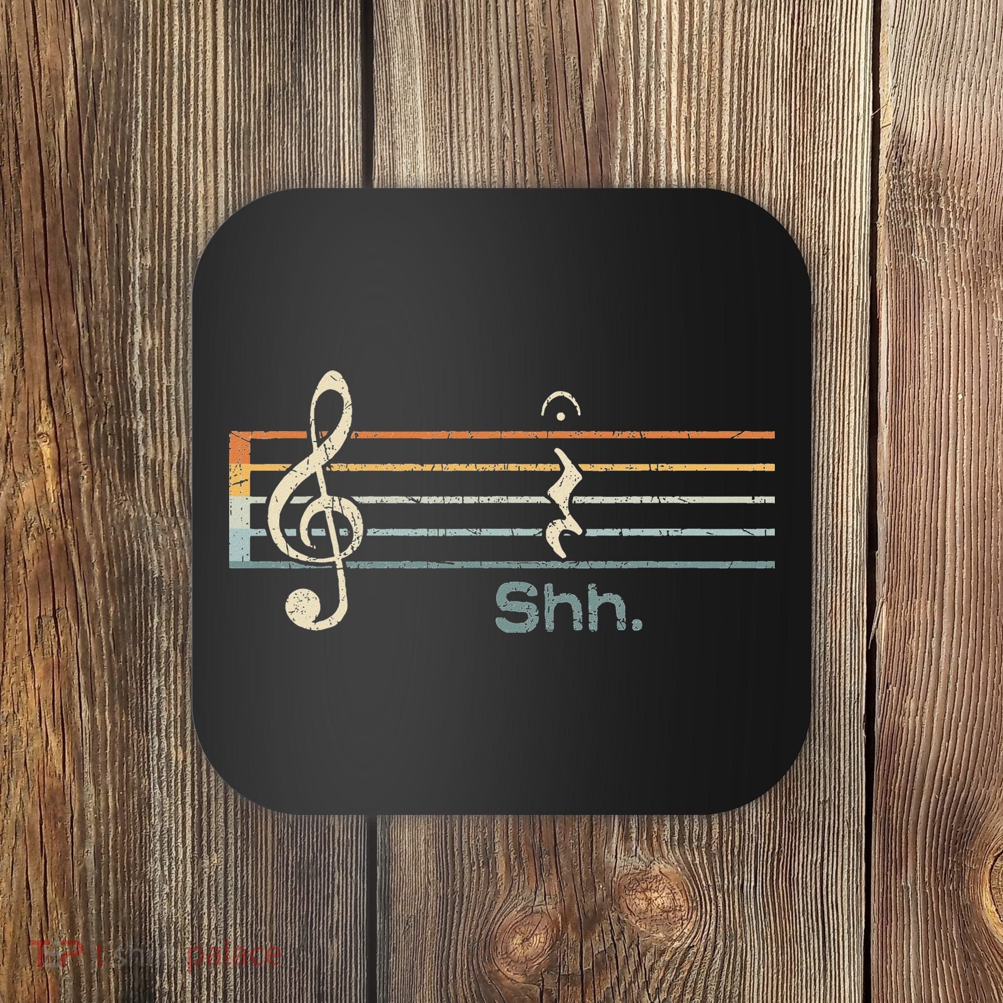 Funny Music Shh Quarter Rest And Fermata Notation Musician Coaster