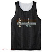 Funny Music Shh Quarter Rest And Fermata Notation Musician Mesh Reversible Basketball Jersey Tank thumb 0