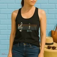 Funny Music Shh Quarter Rest And Fermata Notation Musician Women's Tank Top thumb 2