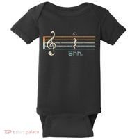 Funny Music Shh Quarter Rest And Fermata Notation Musician Baby Bodysuit thumb 0