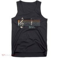 Funny Music Shh Quarter Rest And Fermata Notation Musician Tank Top thumb 0