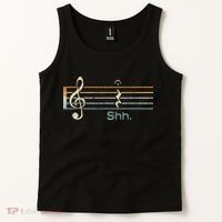 Funny Music Shh Quarter Rest And Fermata Notation Musician Tank Top thumb 2