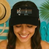 Funny Music Shh Quarter Rest And Fermata Notation Musician Visor thumb 2