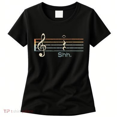 Funny Music Shh Quarter Rest And Fermata Notation Musician Women's T-Shirt