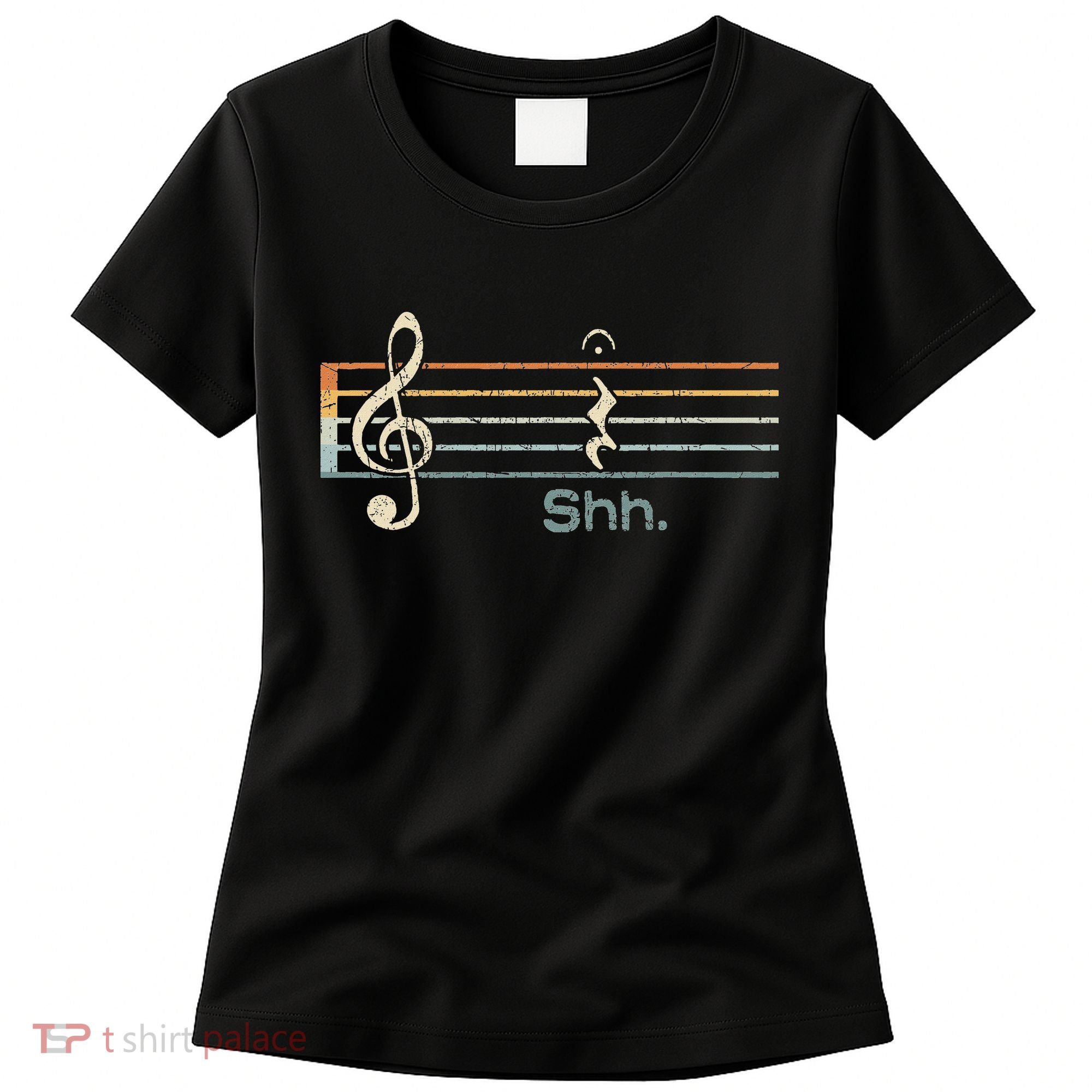 Funny Music Shh Quarter Rest And Fermata Notation Musician Women's T-Shirt