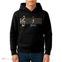 Funny Music Shh Quarter Rest And Fermata Notation Musician Kids Hoodie thumb 4