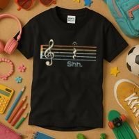 Funny Music Shh Quarter Rest And Fermata Notation Musician Kids T-Shirt thumb 3