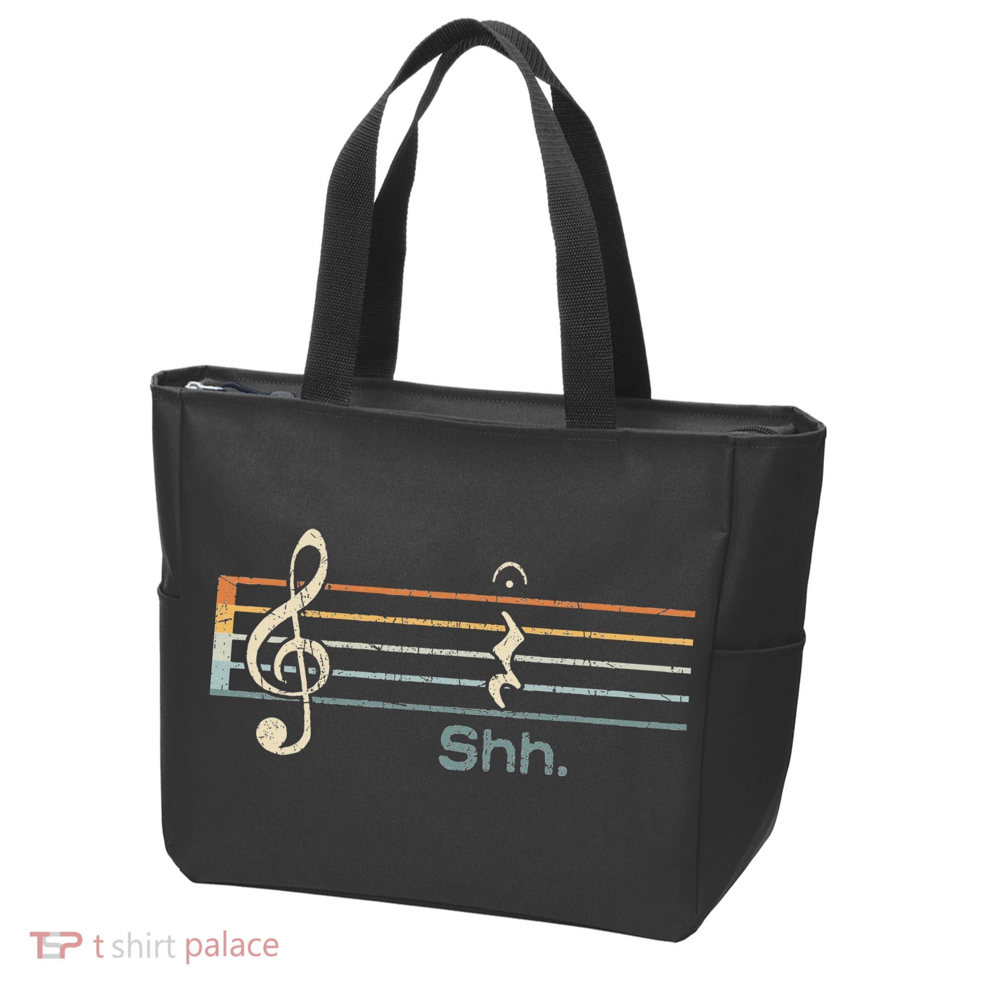 Funny Music Shh Quarter Rest And Fermata Notation Musician Tote Bag