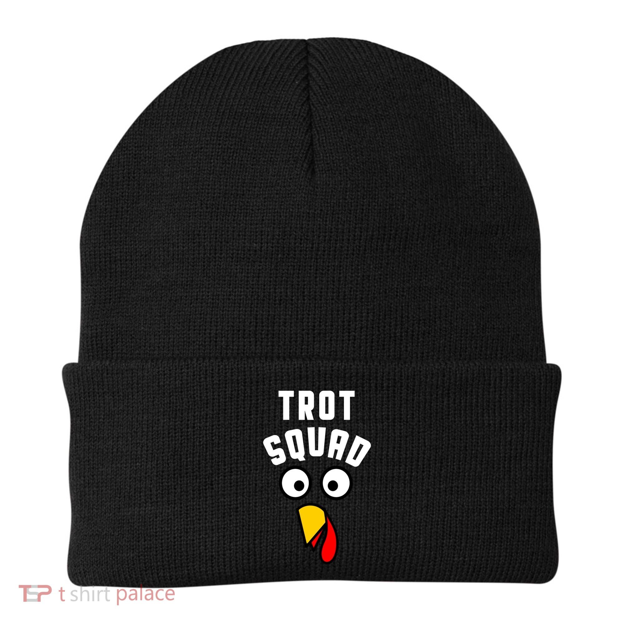 Funny Marathon Thanksgiving 5k Running Turkey Trot Squad Gift Beanie