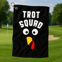 Funny Marathon Thanksgiving 5k Running Turkey Trot Squad Gift Golf Towel thumb 1