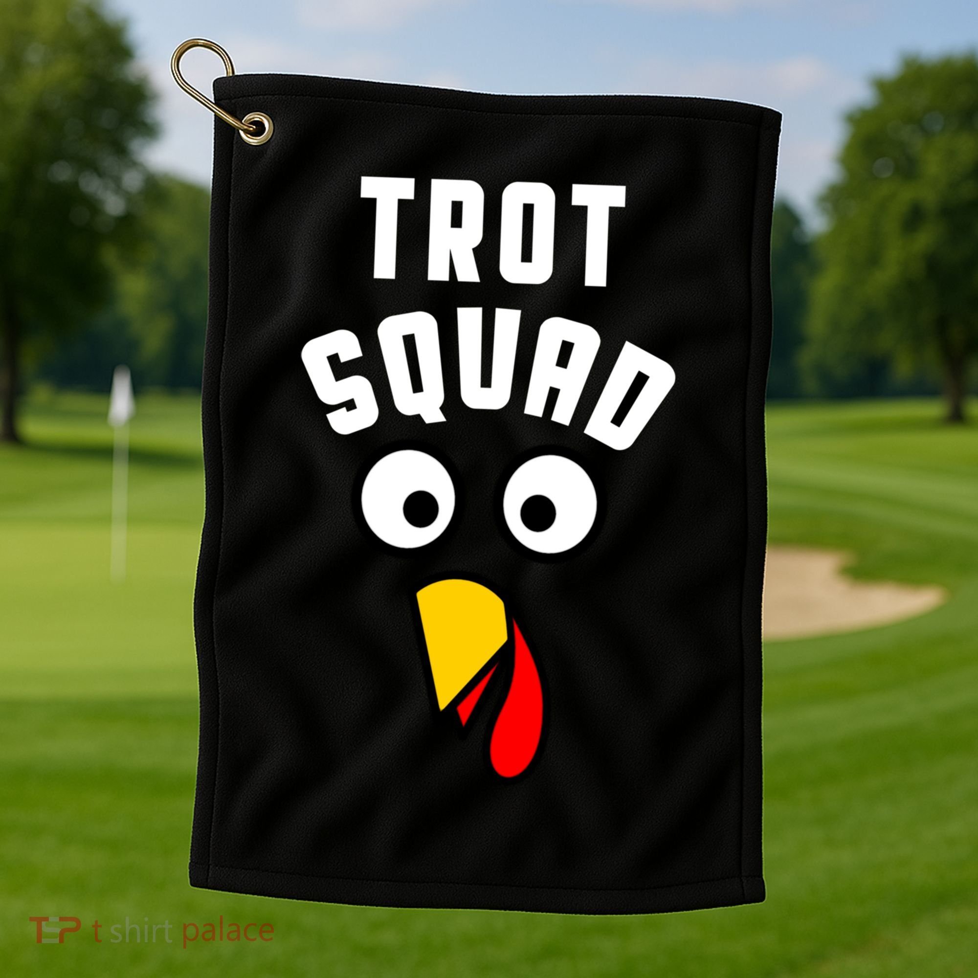 Funny Marathon Thanksgiving 5k Running Turkey Trot Squad Gift Golf Towel