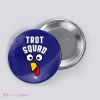 Funny Marathon Thanksgiving 5k Running Turkey Trot Squad Gift Button thumb 0