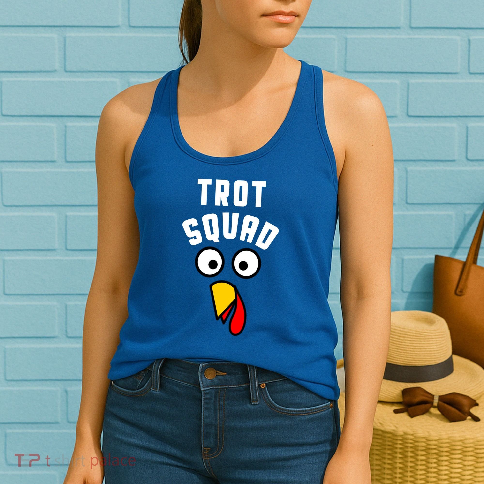 Funny Marathon Thanksgiving 5k Running Turkey Trot Squad Gift Women's Tank Top