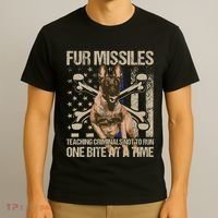 Fur Missiles Teaching Criminals Blue Line K9 Dog Unit Police T-Shirt thumb 3