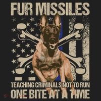 Fur Missiles Teaching Criminals Blue Line K9 Dog Unit Police V.I.T. Fleece Crew Sweatshirt thumb 2