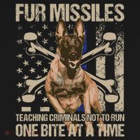 Fur Missiles Teaching Criminals Blue Line K9 Dog Unit Police Women's Hoodie thumb 2
