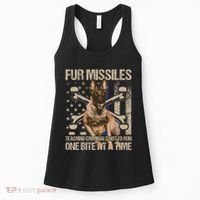 Fur Missiles Teaching Criminals Blue Line K9 Dog Unit Police Women's Tank Top thumb 0