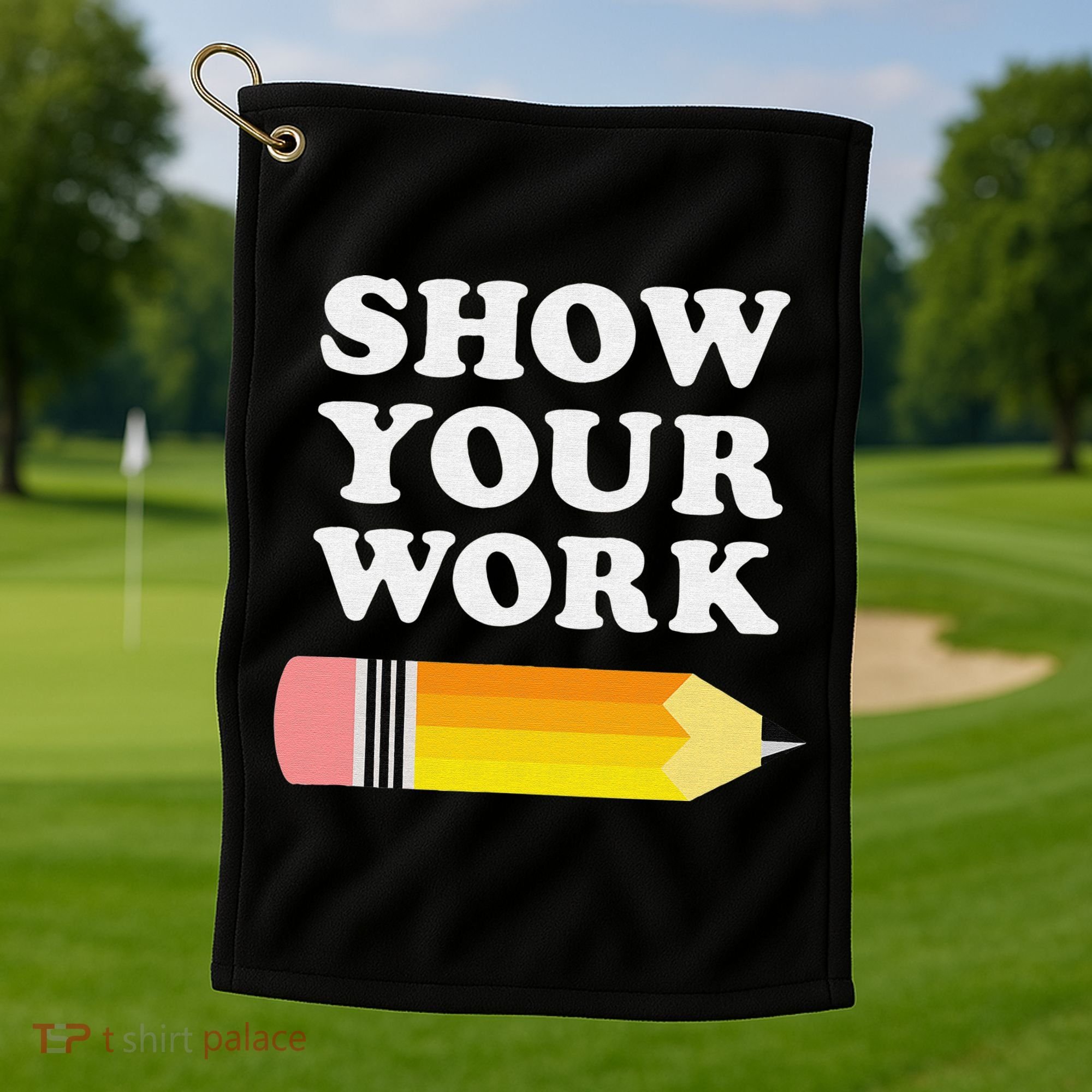 Funny Math Teacher Show Your Work Golf Towel
