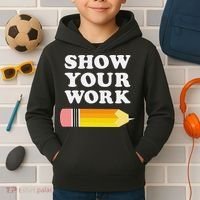 Funny Math Teacher Show Your Work Kids Hoodie thumb 2