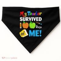 Funny My Teacher Survived 100 Days Of Me School USA-Made Doggie Bandana thumb 0