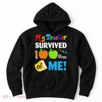 Funny My Teacher Survived 100 Days Of Me School Hoodie thumb 0