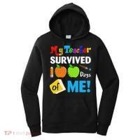 Funny My Teacher Survived 100 Days Of Me School Women's Hoodie thumb 0