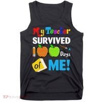 Funny My Teacher Survived 100 Days Of Me School Tank Top thumb 0