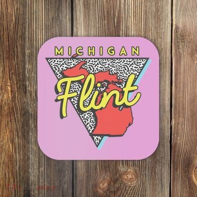 Flint Michigan T Vintage Mi Triangle Coaster