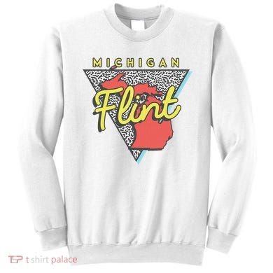 Flint Michigan T Vintage Mi Triangle Sweatshirt