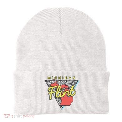 Flint Michigan T Vintage Mi Triangle Beanie