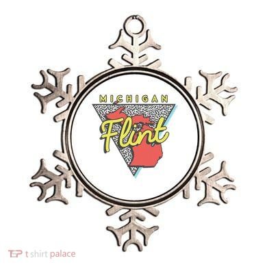 Flint Michigan T Vintage Mi Triangle Ornament