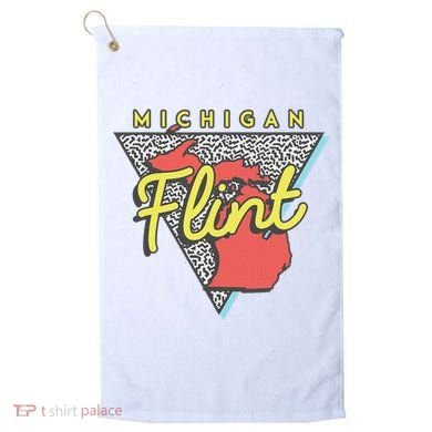 Flint Michigan T Vintage Mi Triangle Golf Towel